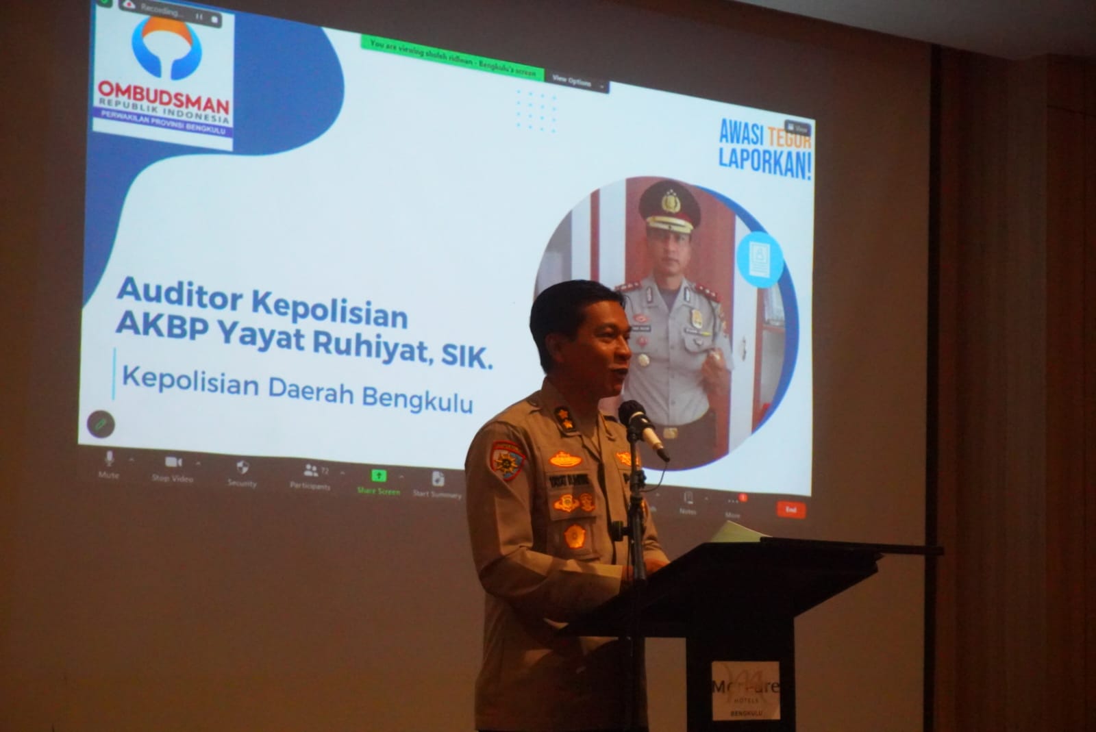 Gubernur Rohidin Apresiasi Kinerja Ombudsman Bengkulu Membimbing Perbaikan Pelayanan Publik