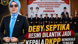 Debby Santika usai dilantik sebagai Kepala Dinas Ketahanan Pangan dan Perikanan Kabupaten Bengkulu Tengah bersama jajaran Pemerintah Daerah.