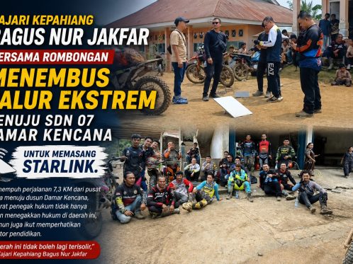Kajari Kepahiang Bersama Rombongan Tempuh 7,3 Km untuk Pasang Starlink di Sekolah Pelosok, Dliknews.com