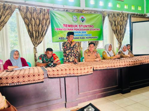 Musyawarah Desa dan Rembuk Stunting Tahun Anggaran 2026 di Balai Desa Karang Endah, Kecamatan Kepahiang, Kabupaten Kepahiang, Bengkulu.
